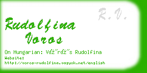 rudolfina voros business card